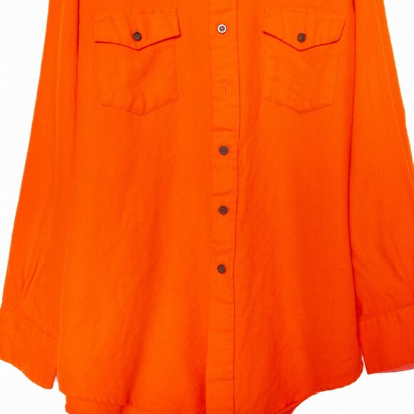 Vintage Kmart Sportsman Neon Orange Button Down Flannel Shirt - L/XL - Picture 3 of 9